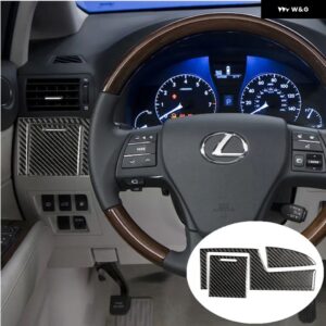 車内 グローブ ボックス ステアリングホイール ボタン ドアハンドル パネル ブラック カーボン トリム ステッカー レクサス RX350 RX450 2010-2012 - Type 7