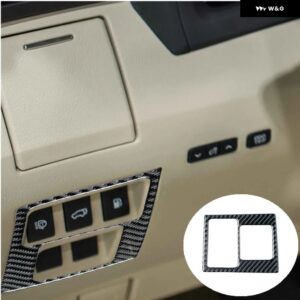 車内 グローブ ボックス ステアリングホイール ボタン ドアハンドル パネル ブラック カーボン トリム ステッカー レクサス RX350 RX450 2010-2012 - Type 8