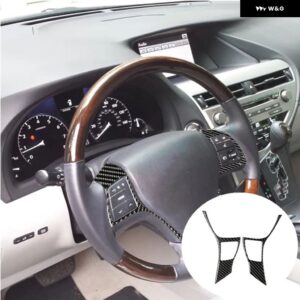 車内 グローブ ボックス ステアリングホイール ボタン ドアハンドル パネル ブラック カーボン トリム ステッカー レクサス RX350 RX450 2010-2012 - Type 12