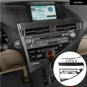 車内 グローブ ボックス ステアリングホイール ボタン ドアハンドル パネル ブラック カーボン トリム ステッカー レクサス RX350 RX450 2010-2012 - Type 6