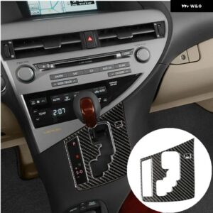 車内 グローブ ボックス ステアリングホイール ボタン ドアハンドル パネル ブラック カーボン トリム ステッカー レクサス RX350 RX450 2010-2012 - Type 4