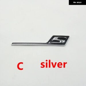 車リア トランク 文字 ステッカー A45 A35 C43 C63 E63 S63 CLS63 CLS53 GLC63 GLS53 GT63 GT S エンブレム - C Silver