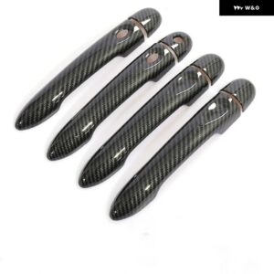 ルノー ZOE Z.E 2012 - 17 カーボン カー ドアハンドル カバー トリム スタイリング アクセサリー - 4Dr 1 key 2 buttons