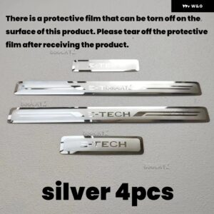 ルノー オーストラル アルカナ E-テック ハイブリッド アクセサリー 2019 - 2024 車用 ステンレス クローム ドアシル キックプレート プロテクター カバー - A silver 4pcs