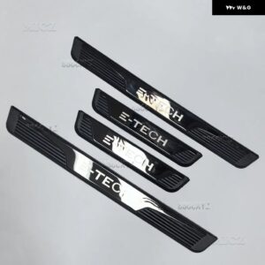 ルノー オーストラル アルカナ E-テック ハイブリッド アクセサリー 2019 - 2024 車用 ステンレス クローム ドアシル キックプレート プロテクター カバー - black 4pcs