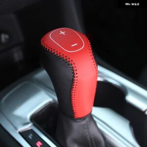 車用ギアカバー DIY 手縫い 本革 ギア シフト ノブカバー シボレー エクイノックス 2017 2018 2019 アクセサリー - red