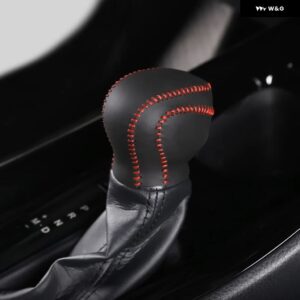 レザーカーギアノブ シフト ノブカバー ギア シフト カラー トヨタ CHR C-HR CHRアクセサリー - Black-red line