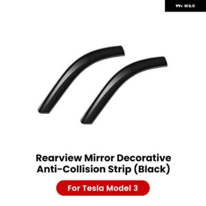 車用バックミラー プロテクター テスラ モデル3 Y ハイランド ジュニパー 2021-2025 ミラー プロテクター 車両 防止ストリップ - M3 Black