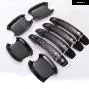 光沢 ブラッククローム車 ドアハンドル ボウルカバー ステッカー アウディ A4 Q5 2009 2010 20112015 スタイリング アクセサリー - 6