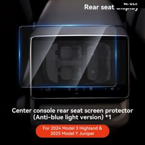 強化ガラススクリーン プロテクター TESLA MODEL 3 HIGHLAND MODEL Y JUNIPER 2025 センター コンソール HD スクリーン プロテクター - Rear blue Ray