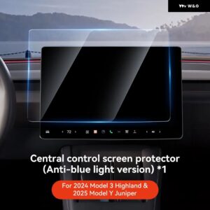 強化ガラススクリーン プロテクター TESLA MODEL 3 HIGHLAND MODEL Y JUNIPER 2025 センター コンソール HD スクリーン プロテクター - Front Blue Ray