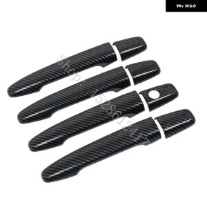 三菱 アウトランダーASX 2008-2022 光沢ブラックカーボン ドアハンドル カバー ステッカー スタイリング アクセサリーオーバーレイ - Carbon fiber pattern