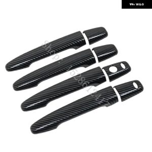 三菱 アウトランダーASX 2008-2022 光沢ブラックカーボン ドアハンドル カバー ステッカー スタイリング アクセサリーオーバーレイ - Carbon fiber pattern4