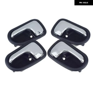 左/右内側 インテリア インナー ドアハンドル クロームブラック マツダ PROTEGE323626 フォード リアタアクティバティエラS54N-59-330B-65 - LH RH 4PCS