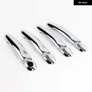 ルノー ZOE Z.E 2012 - 17 クローム カーハンドルカバー トリム スタイリング アクセサリー ステッカー - 4Dr 1 key no button