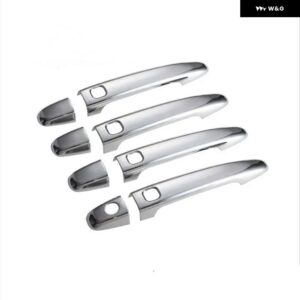 レクサス LS XF30 430 2001-2006 カーボン クローム ドアハンドル カバー トリム スタイリング アクセサリー ステッカー - silver 4 button