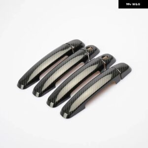 光沢 ブラックカーボン車 ドアハンドル カバー トリム ステッカー スタイリング アクセサリー スズキ SX4 2006-2016 - carbon 2 keyholes