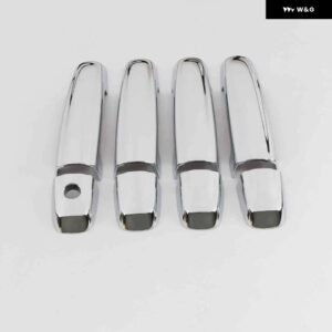 光沢 ブラックカーボン車 ドアハンドル カバー トリム ステッカー スタイリング アクセサリー スズキ SX4 2006-2016 - silver 1 keyhole