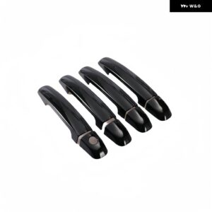 光沢 ブラックカーボン車 ドアハンドル カバー トリム ステッカー スタイリング アクセサリー スズキ SX4 2006-2016 - black 1 keyhole