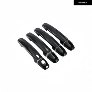 光沢 ブラックカーボン車 ドアハンドル カバー トリム ステッカー スタイリング アクセサリー スズキ SX4 2006-2016 - black 2 buttons