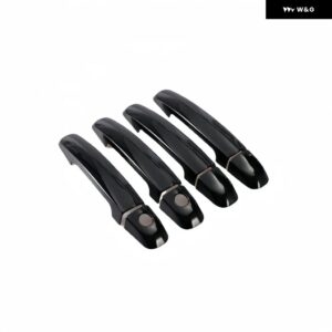 光沢 ブラックカーボン車 ドアハンドル カバー トリム ステッカー スタイリング アクセサリー スズキ SX4 2006-2016 - black 2 keyholes