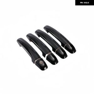 光沢 ブラックカーボン車 ドアハンドル カバー トリム ステッカー スタイリング アクセサリー スズキ グランドビターラ2005 -2012 - black 1 keyhole