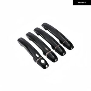 光沢 ブラックカーボン車 ドアハンドル カバー トリム ステッカー スタイリング アクセサリー スズキ グランドビターラ2005 -2012 - black 2 buttons