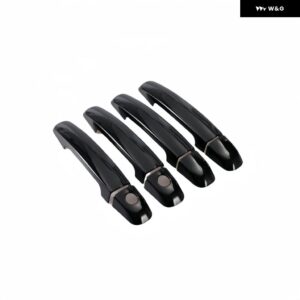 光沢 ブラックカーボン車 ドアハンドル カバー トリム ステッカー スタイリング アクセサリー スズキ グランドビターラ2005 -2012 - black 2 keyholes