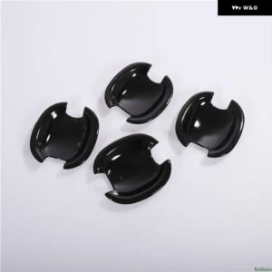 光沢 ブラッククローム車 ドアハンドル カバー ステッカー VWポロ2010-2018 スタイリング アクセサリー - black bowl