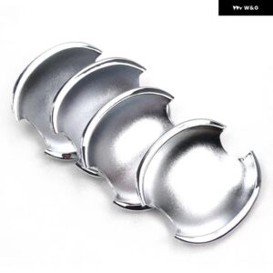 光沢 ブラッククローム車 ドアハンドル カバー ステッカー VWポロ2010-2018 スタイリング アクセサリー - silver bowl