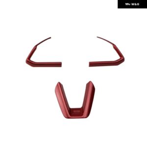 車用 ステアリングホイール トリム スパンコール カバー ステッカー マツダ 2 3 6 デミオ CX3 CX-3 CX-5 CX5 CX7 CX9 アクセラ アテンザ 2017-2019 - 3PC RED