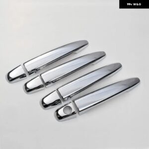 レクサス GS S190 2006~2011 カーボン クローム ハンドル カバー トリム セット スタイリング アクセサリー ステッカー GS350 GS430 GS450H GS460 - silver no button