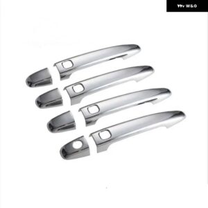 光沢 ブラックカーボンクロームカーハンドルカバー トリム トヨタ カムリXV40 2007 - 11 スタイリング アクセサリー - silver 4 buttons