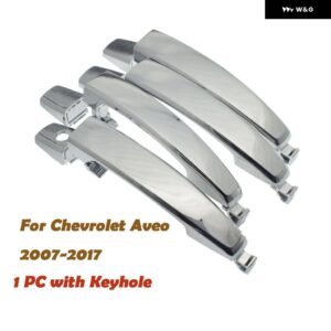 外側 外装 ドアハンドル クローム キーホール付き フロント リア 左 右 シボレー アベオ キャプティバ 96468266 96468306 96468280 96468254 - Set 4PCS 1 keyhole