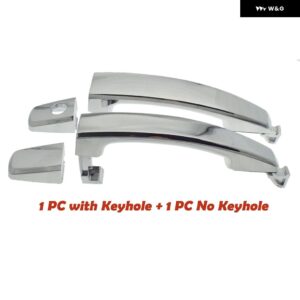 外側 外装 ドアハンドル クローム キーホール付き フロント リア 左 右 シボレー アベオ キャプティバ 96468266 96468306 96468280 96468254 - Front Pair 1 keyhole