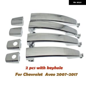 外側 外装 ドアハンドル クローム キーホール付き フロント リア 左 右 シボレー アベオ キャプティバ 96468266 96468306 96468280 96468254 - Set 4PCS 2 keyhole