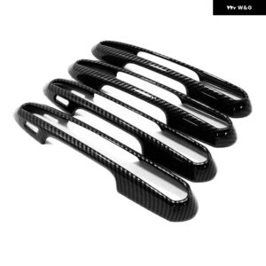 車用カーボン風サイド ドアハンドル カバー +カップボウル トリム トヨタ RAV4 2019 2020 外装 アクセサリー 8個 - Door Handle