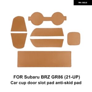 車用滑り止めドアコースター スバル BRZ トヨタ GR86 2021-2023 カーカップ 防塵 ゴム スロットマット トリム アクセサリー - A