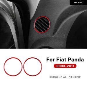 リアルソフトカーボン ステッカー フィアットパンダ 2003 - 11 LHD RHD 車計器エア アウトレット - Red carbon