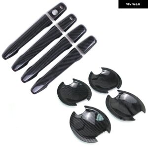 三菱 アウトランダー ランサー ASX 2008-2020 ABSクロームカーボンカー ドアハンドル ボウルカバー ステッカー スタイリング アクセサリー - handlebowl 2buttons