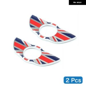 車ドアロックピンウィング ステッカー ミニクーパー クラブマン R55 R56 R57 R60 カントリーマン インテリア エンブレムバッジアクセサリー 2個 - For R60 Union Jack