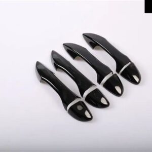 光沢 ブラッククローム車 ドアハンドル カバー トリム ステッカー トヨタ カローラ2014 - 18 スタイリング アクセサリー - Black handle