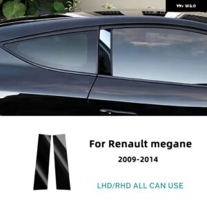 ルノー メガーヌ ハッチバック 2009 - 14 Bピラー ステッカー カーボンパターン ブラック カーウィンドウピラー ポスト - Glossy black