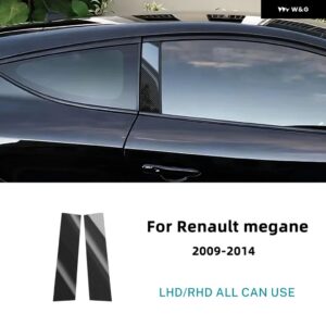 ルノー メガーヌ ハッチバック 2009 - 14 Bピラー ステッカー カーボンパターン ブラック カーウィンドウピラー ポスト - carbon pattern