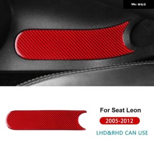 リアルソフトカーボン ステッカー シートレオン MK1 2005 - 12 車用ハンドブレーキ パネル トリム アクセサリー - Red carbon