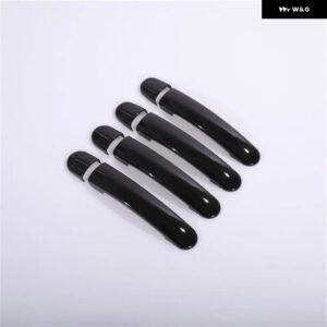 光沢 ブラッククローム車 ドアハンドル カバー ステッカー VW TIGUAN 2007-2016 スタイリング アクセサリー - black 0 keyhole