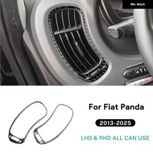 リアルソフトカーボン ステッカー LHD RHD カーエア アウトレット 計器 パネル フィアットパンダ 2013-2019 - 24 2025 - Black Carbon