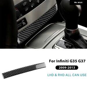 車用CD セントラ ル コントロール パネル トリム リアルソフトカーボン ステッカー インフィニティ G35 2007 2008 G37 2008-2013 G25 2010-2013 LHD RHD - AC Black Carbon