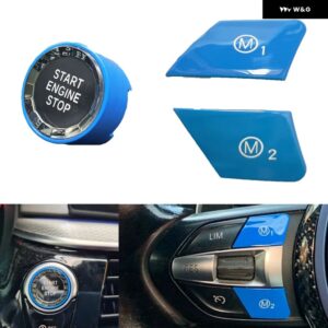 車 ステアリングホイール クリスタルスタートストップM1 M2 ボタン BMW M3 M5 M6 X5M X6M F20 F22 F30 F32 F80 F82 F87 - Blue M1M2 start