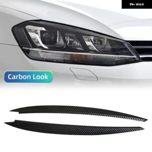 車用 ヘッドライト アイブロウカバー トリム ABS カーボン 目を引く VW ゴルフ 7 VII GTI GTD R MK7 2013-2017 - Carbon Look